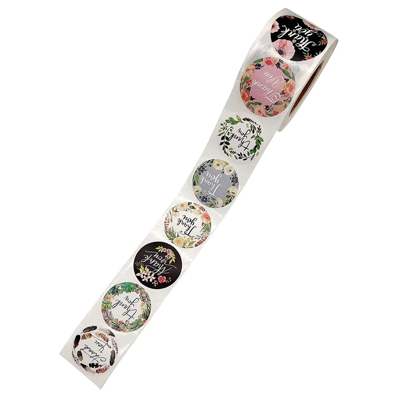 2 Roll 1.5 Inch Thank You Stickers Labels Roll 1000 Labels Thank You Stamp For Shipping Bags