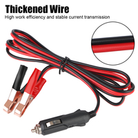 15A Fuse With LED Lights 12V-24V Crocodile Clip Battery Extension Cord Male Plug Adapter Power Cord Car Cigarette Lighter Socket