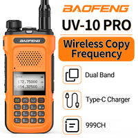 Baofeng UV-10 PRO Walkie Talkie NOAA Long Range 999CH Dual Band Wireless Copy Frequency  Rechargeable Two Way Radio