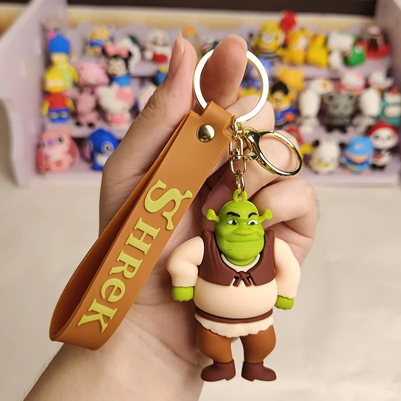 Disney Cartoon Monster Shrek Keychain Cute Bag Pendant Creative Couple Doll Keychain Car Key Pendant