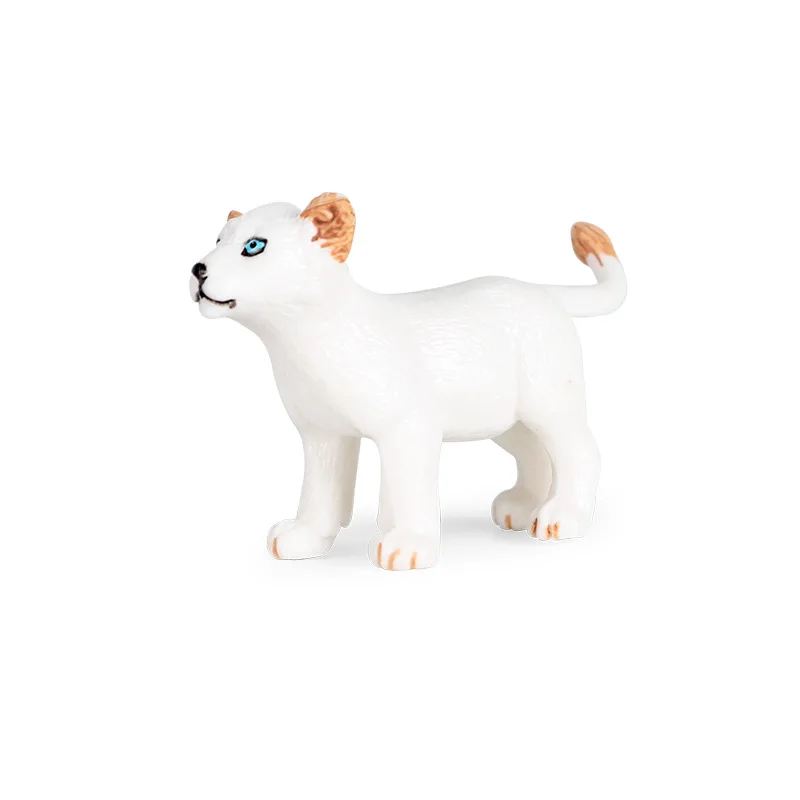 Children's Simulated Animal Model Solid White Lion Small Lion Decoration Hand Toy