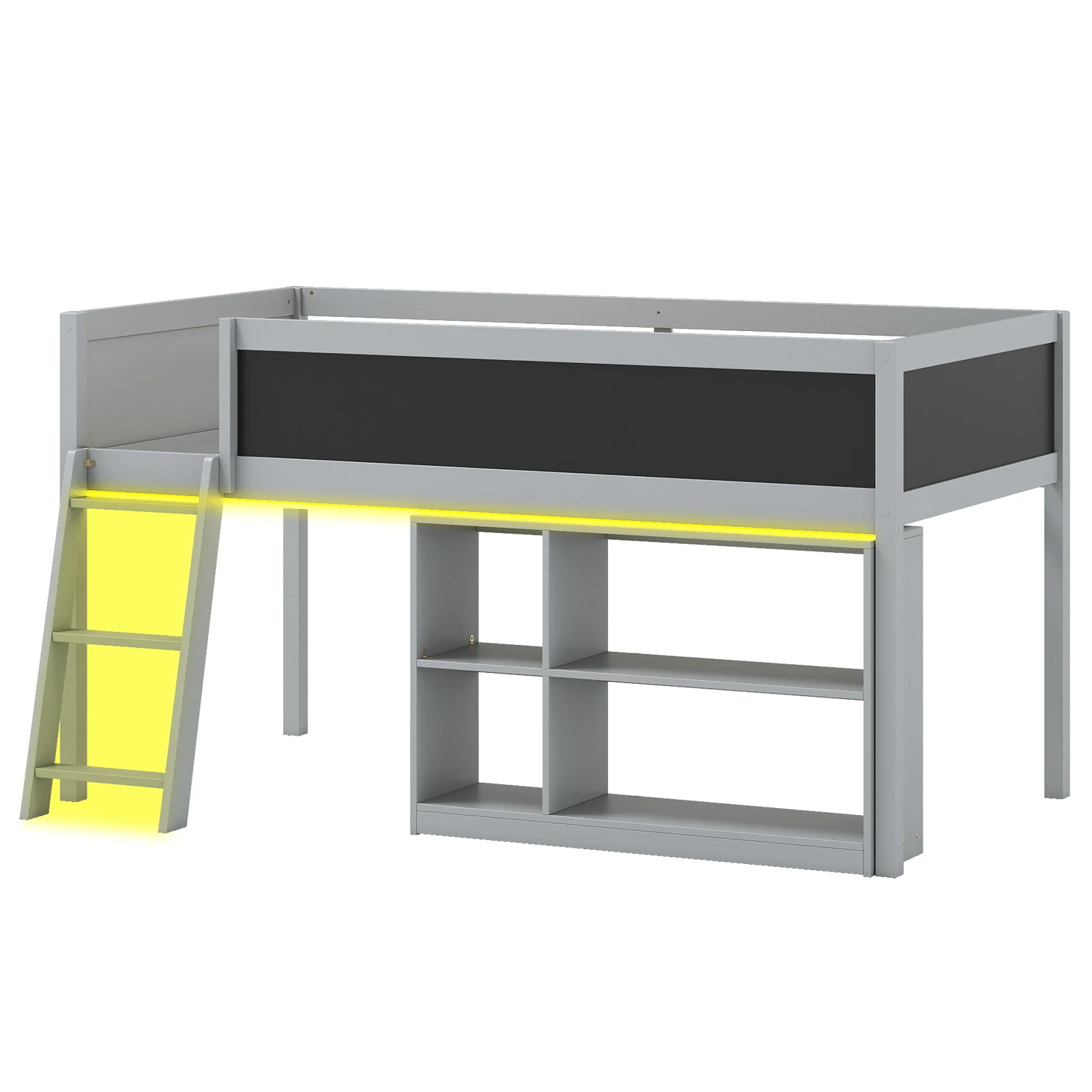 Kids Loft Bed W/ Le…