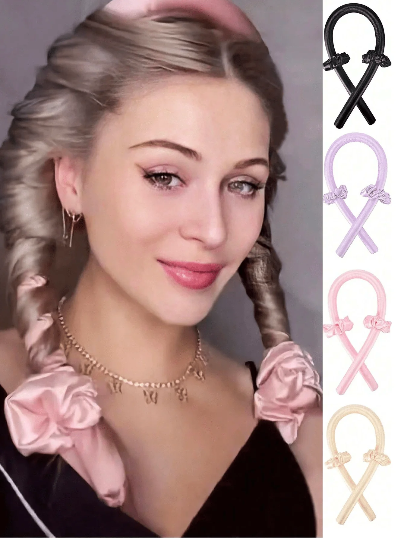 

2/3pcs Set No Heat Curling Headband, No Heat Curling Iron, Silk Curling Headband, Soft Sponge Sleeping Curling Headband, Sleeping Curling Iron Set, Women Long Hair Styling Tools, Lazy Curling Styling Tools