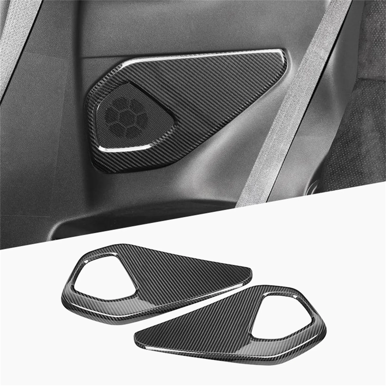 

Real Carbon Fiber Rear Side Audio Speaker Cover Frame Multi-tone Claxon Horns Panel Trim Sticker For Subaru BRZ GR86 2022-2024