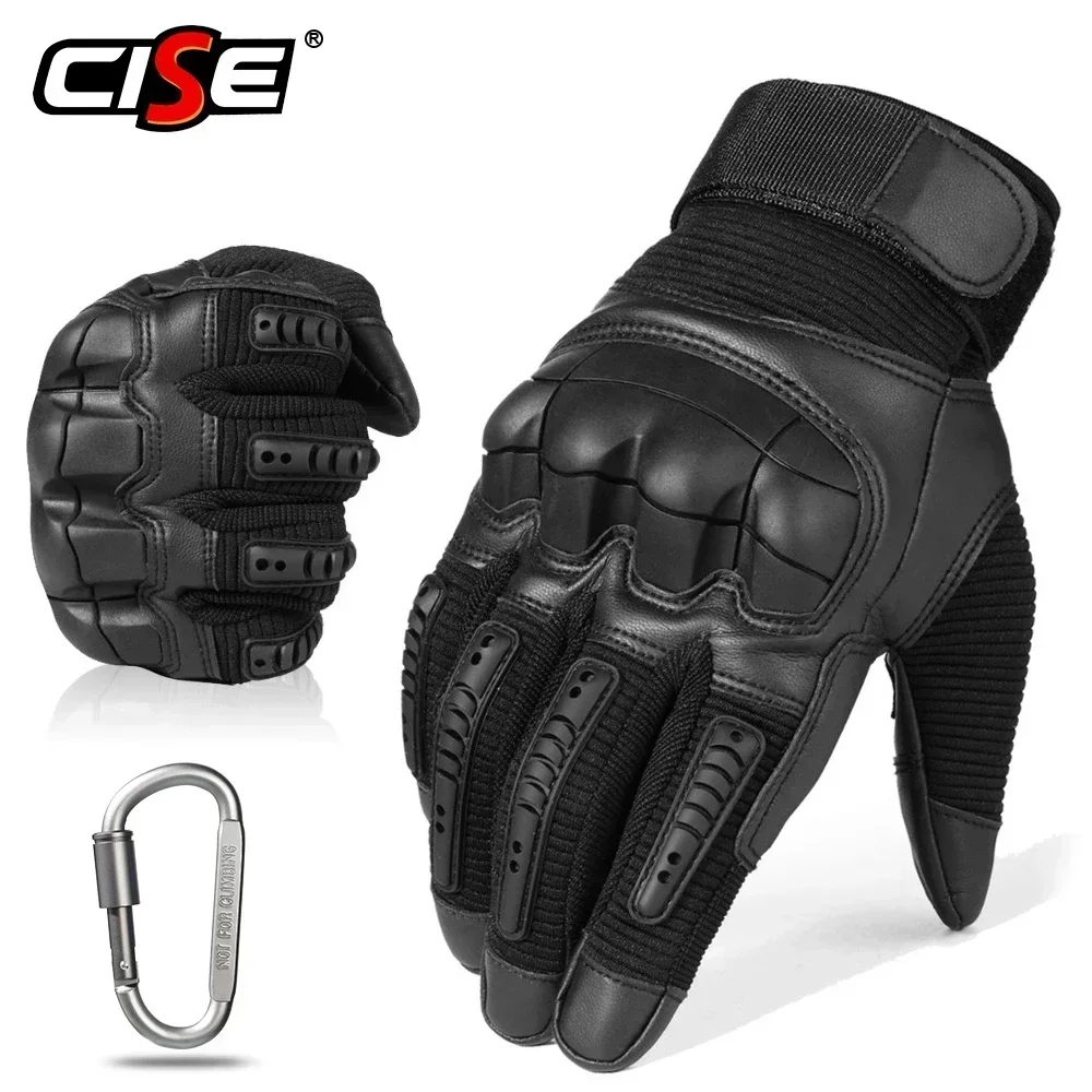 Guanti da moto in pelle touchscreen Motocross Moto Moto Pit Biker Enduro Equipaggiamento protettivo Guanto da corsa con dita intere da uomo