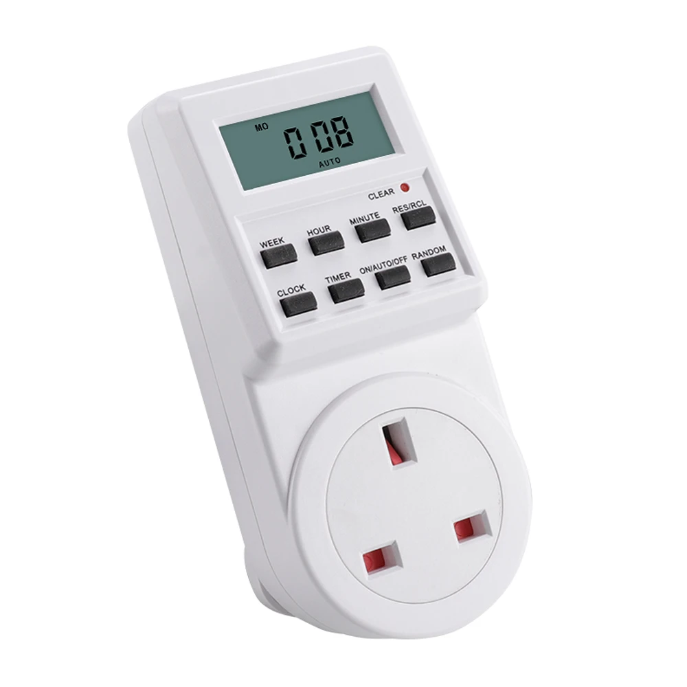Imagem -06 - Eletrônico Digital Timer Switch 24 Horas Cíclico ue Reino Unido au Eua Plug Cozinha Timer Outlet Programmable Timing Socket 220v 120v