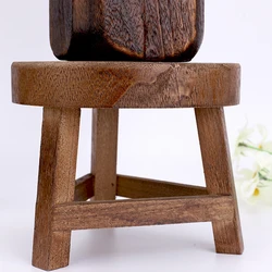 Wood Low Stools Round Shape Bench Plant Stand Tea Table Stool Home Decoration Flower Pot Holder Shelf Garden Household Indoor