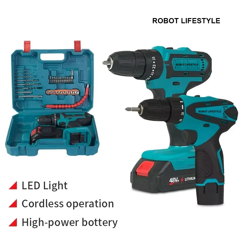 

Cordless Electric Impact Drill Driver Wholesale Power Wireless Impact Drill Multi-Function Rechargeable Lithium Battery Tools