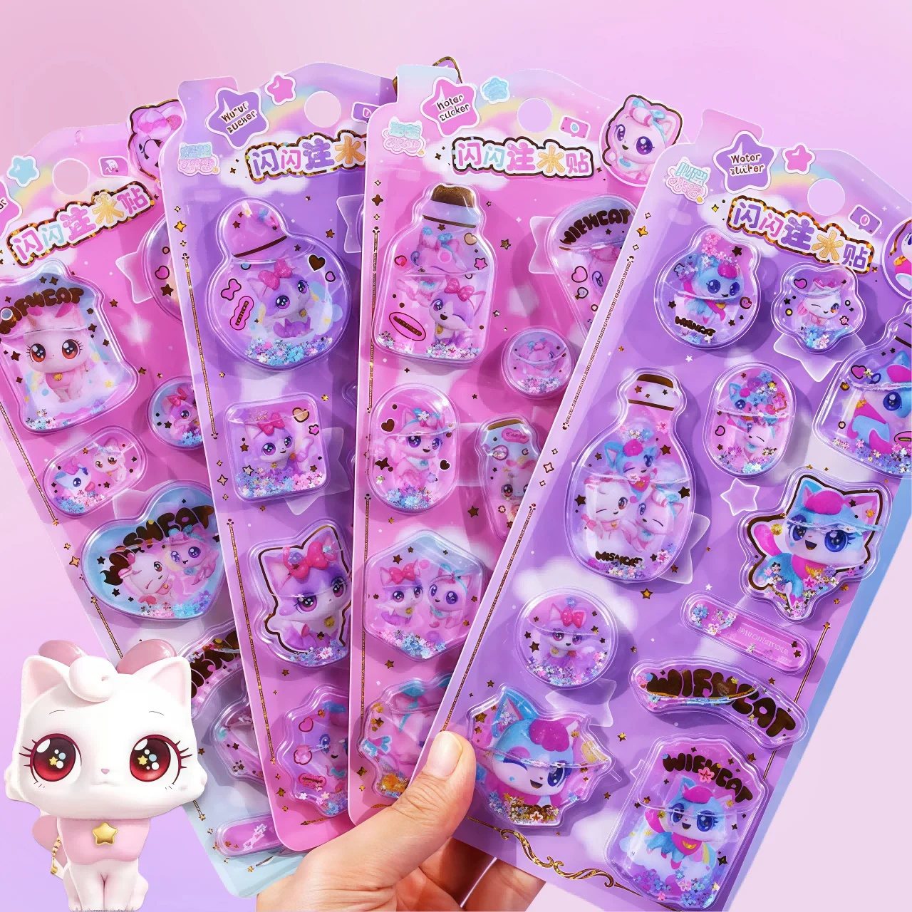 

1 шт. кавайный 3D лист наклеек-шейкера, наклейки из золотой фольги с милыми животными, конфетными сердечками, звездами для журнала, скрапбукинга, поделок своими руками