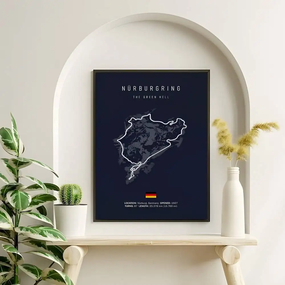 الفورمولا 1 إيمولا موناكو الدائرة F1 ملصق ذاتي اللصق فني مقاوم للماء ورقة ملصق مقهى بار غرفة جدار ديكور #4