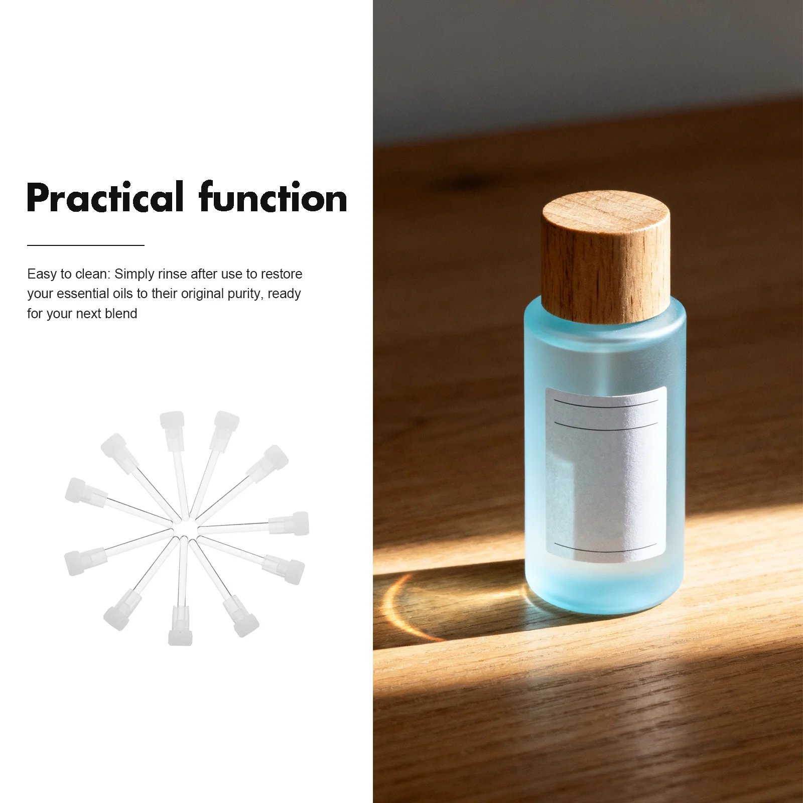 50Pcs Essential Oil Stir Stick Glass Applicator Wand for 6Ml Perfume Bottles Mixing Rod DIY Aromatherapy Blending Tool