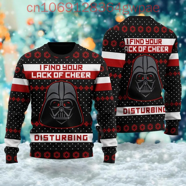 Disney Chibi Darth Vader Star Wars Ugly Christmas Sweater Xmas Sweatshirt Darth Vader Command Christmas Gift For Men Women