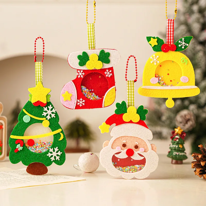 Christmas small gift handmade DIY pendant, children's creative toy making materials, kindergarten Christmas tree decoration view 3