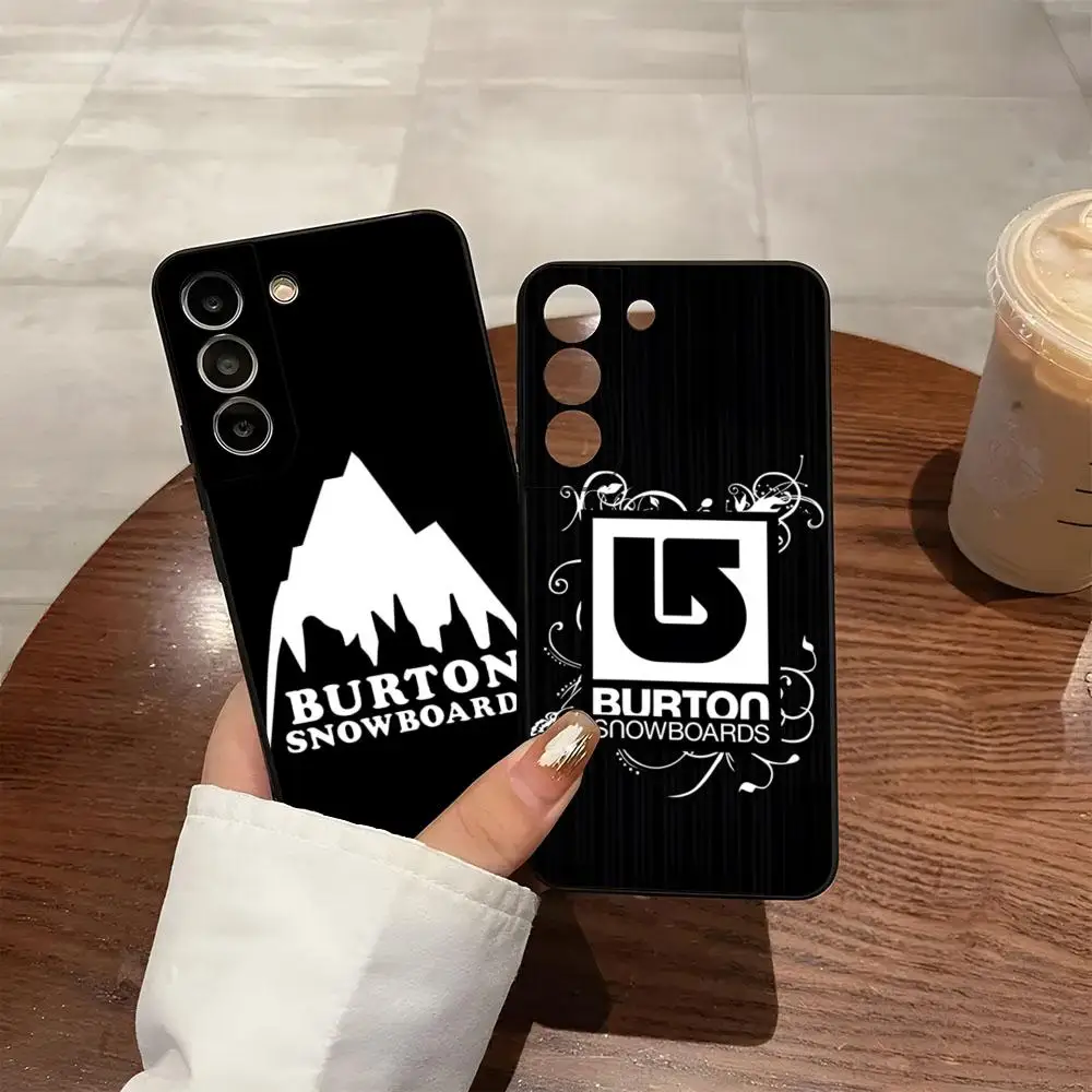 Funda de teléfono Burton de marca de esquí para Samsung S25 S24 FE S23 S22 S21 Plus S20 Ultra Note20Ultra carcasa suave negra