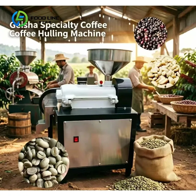 Customized Dry Coffee Bean Hull Remover, Motor & Engine Dual Drive, 50kg Per/H Capacity, Low Power Consumption & Full Warranty