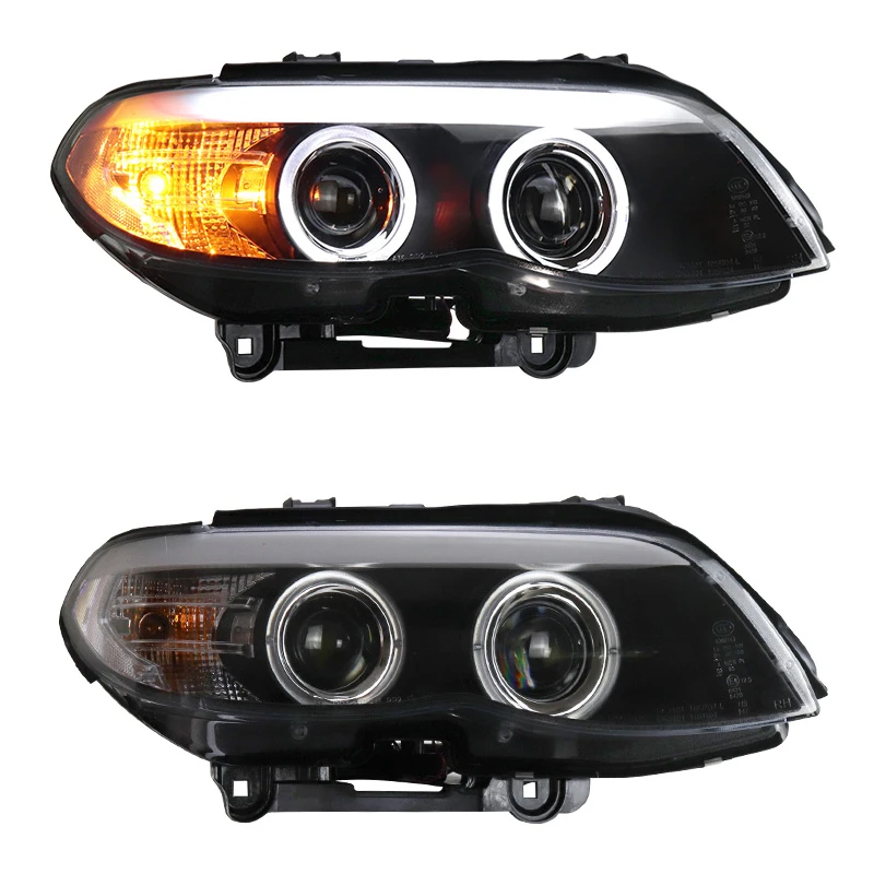 For Car BMW X5 E53 Headlights 2004 2005 2006 DRL Day Running Light LED Bi Xenon Bulb Fog Lights Car Accessory X5 E53 Head Lamps