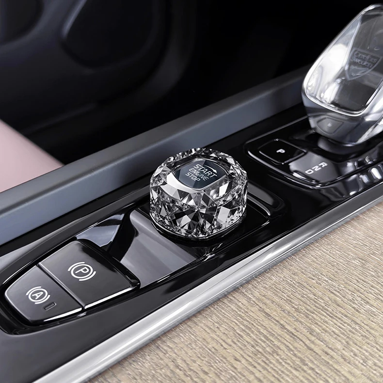 Car One Click Start Crystal Knob Cover Interior Modification