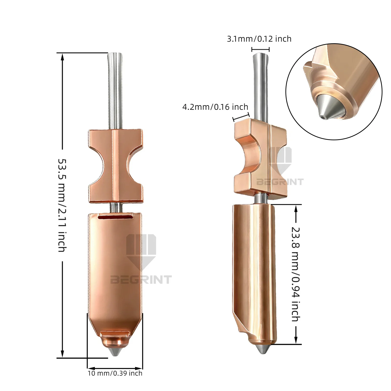 Hardened Steel Nozzle for Flashforge AD5X / ASA, Available in 0.25/0.4/0.6/0.8mm Multiple Sizes, Wear Resistant Premium 3D Parts