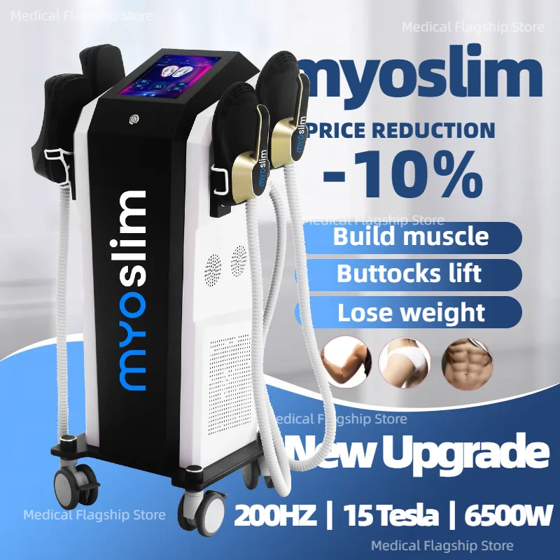 

Аппарат для коррекции фигуры Body Sculpt 6500 Вт: электромагнитная стимуляция, сжигание жира, формирование мышц, терапия MYOslim