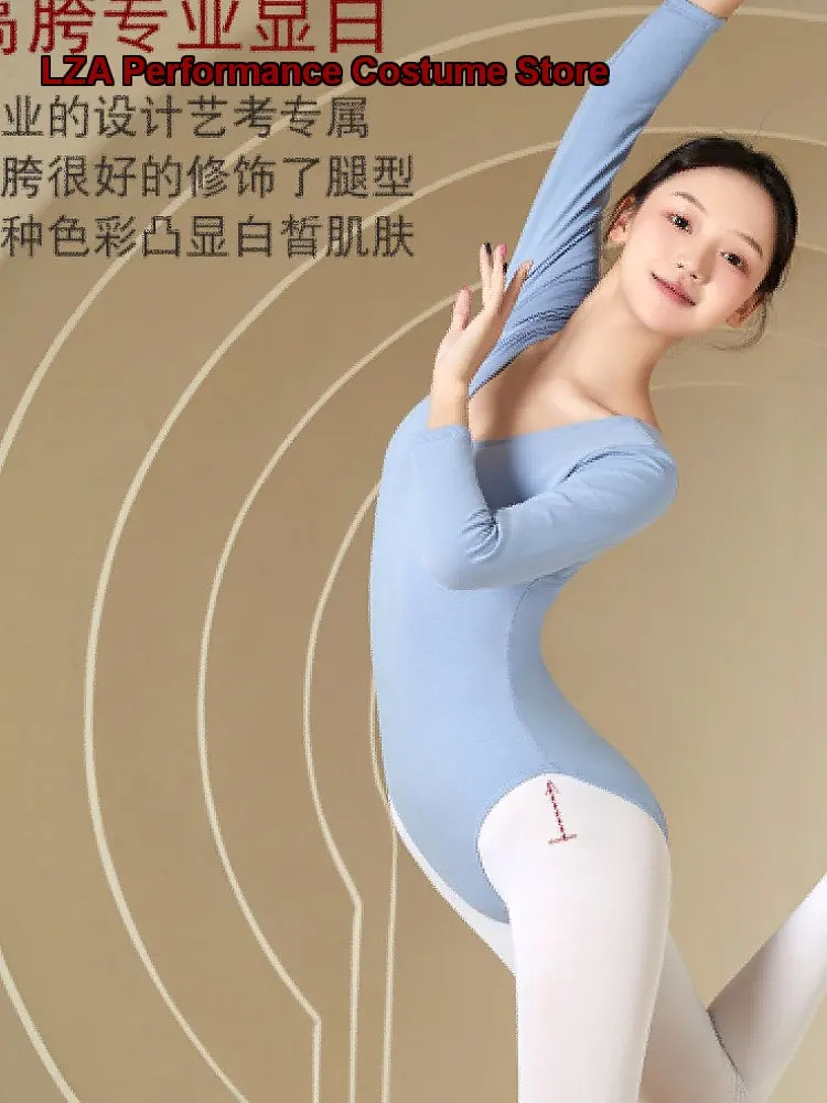 women's-adult-ballet-leotard-long-sleeves-black-body-suit-practice-leotard-art-exam-autumn-winter-gymnastics
