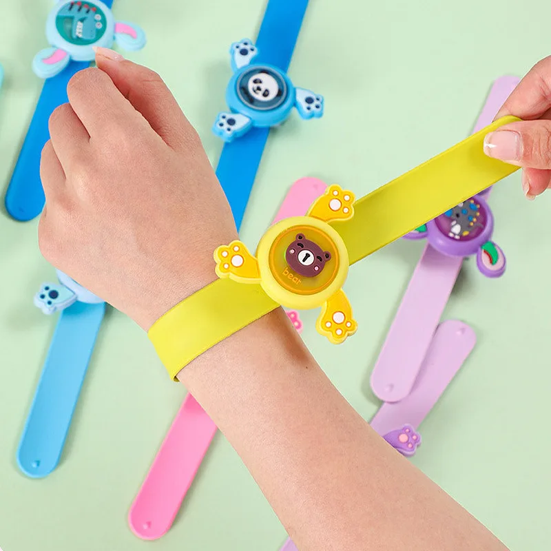 Fun LED Luminous Wristband Spinning Top Toy Cartoon Animal Birthday Carnival Party Gift Physics Science Education Gift for Adult