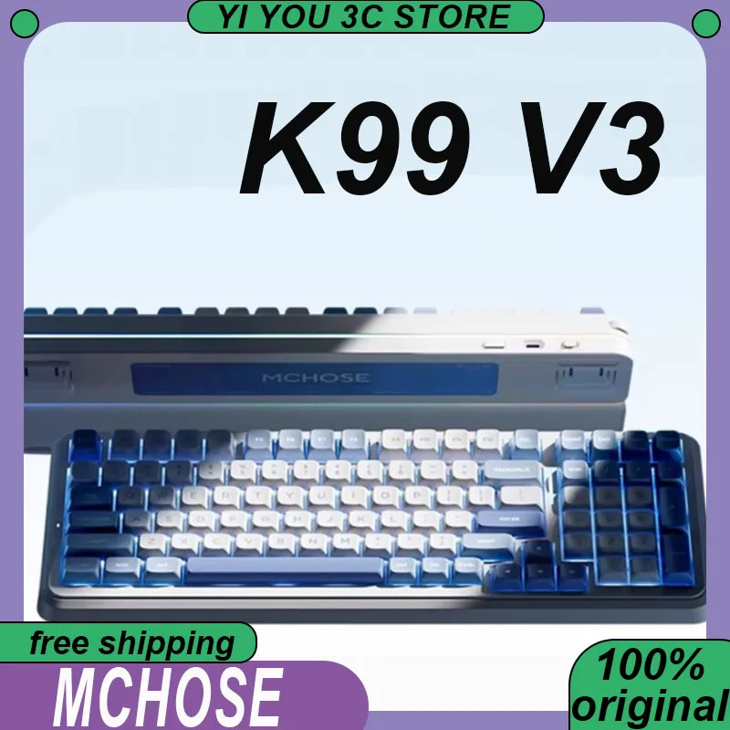 

MCHOSE K99 V3 Механическая клавиатура Беспроводная трехрежимная многофункциональная ручка 10000 мАч 0,125 мс с низкой задержкой 8K ПК Киберспортивная клавиатура для ноутбука
