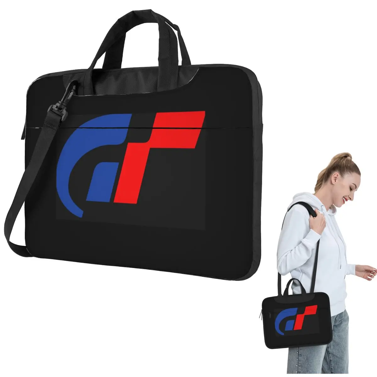 Gran Turismo Logo Crossbody Laptop Bag Case Computer Bag Resistant Protective Notebook Pouch for Lenovo