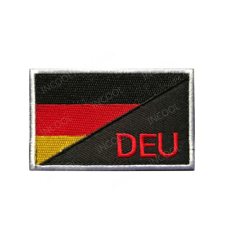 Deutschland-Flagge, bestickt, DEU, reflektierender Infrarot-IR-Patch, Deutschland, deutsches Armband, PVC-Gummi-Abzeichen, Applikationen für Mütze, Rucksack