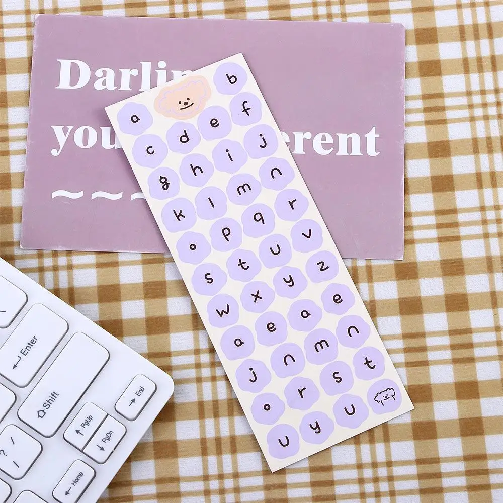 Journal Diary Planner English Uppercase Lowercase English Letter Label Sticker Alphabet Stationery Sticker Cartoon Dog Sticker