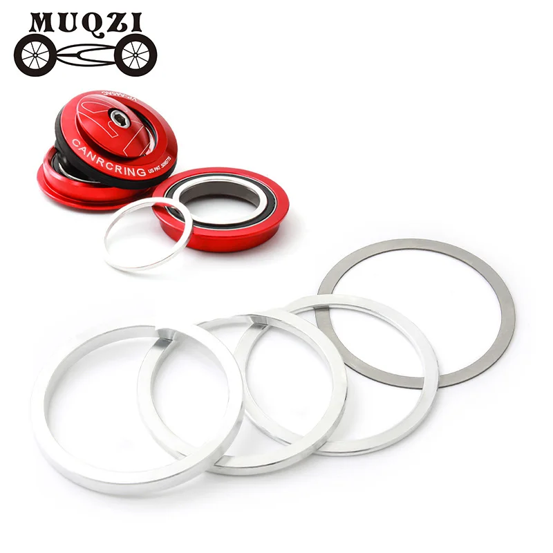 MUQZI Bike Fork Washer Headset Adjusting Spacer Aluminium Alloy Stainless Steel Fine Tuning Gap Washer 0.3/1/2/3mm