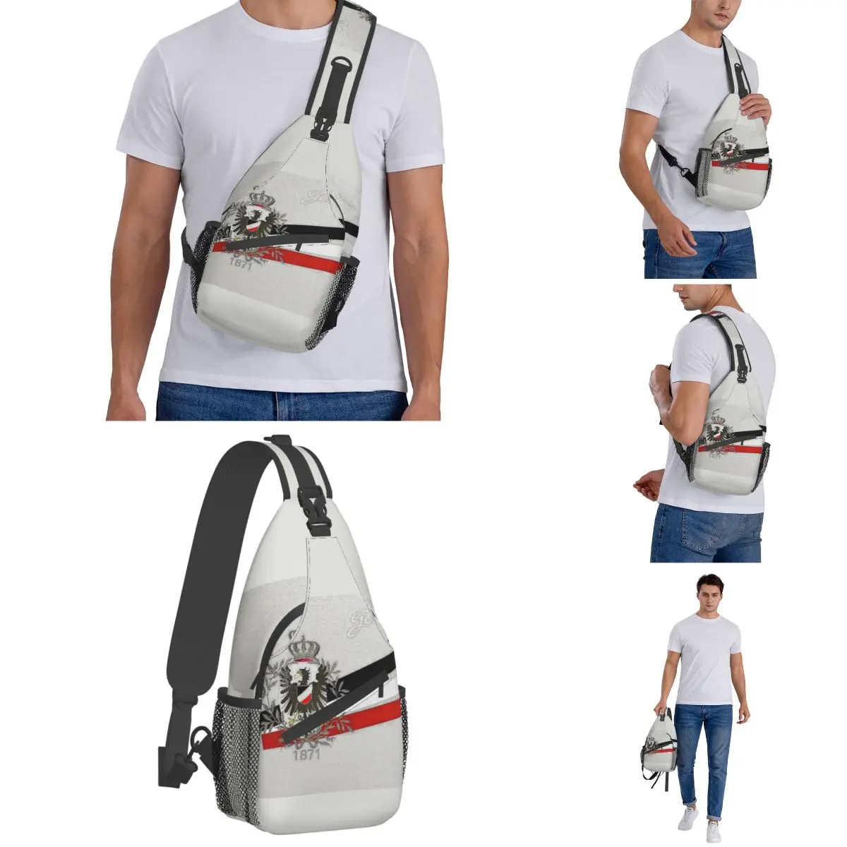 German Empire Eagle Small Sling Bag Chest Crossbody Shoulder Sling Backpack Travel Hiking Daypacks 1871 Flag Cool School Bags