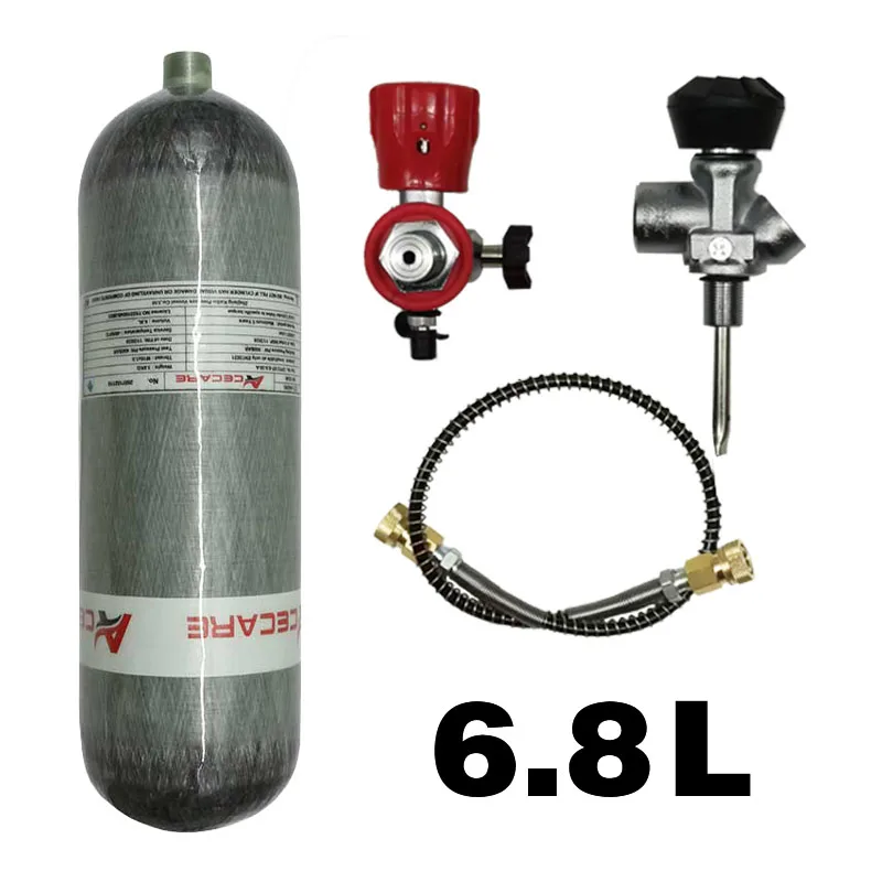 Acecare 6,8 l Hochdruck Scuba 4500psi Kohle faser zylinder ce 300bar mit Ventil ablage station zum Tauchen Brandschutz