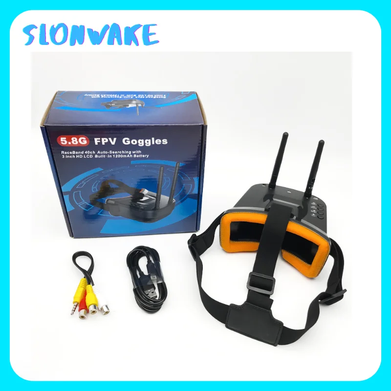 5.8g 40ch antenas duplas 3 Polegada óculos de vídeo fpv fone de ouvido hd com conjunto fpv 1.66mm lente starlight hdr 1200tvl câmera fpv