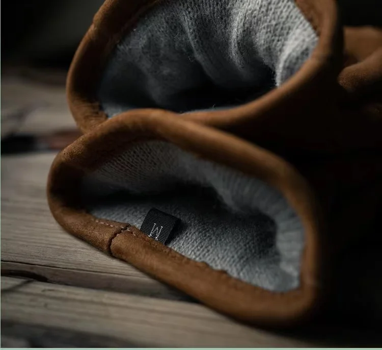 Matt top Leder Außen Arbeit Kleidung Radfahren Warm Alter Vintage Handschuhe Taktische Armee Militär Hand Wärmer – Detail 5