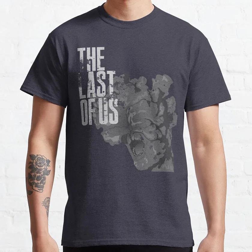 The Last Of Us Clicker Black  vintage survival horror video game graphic t shirts for men 100% cotton plus size clothes tops