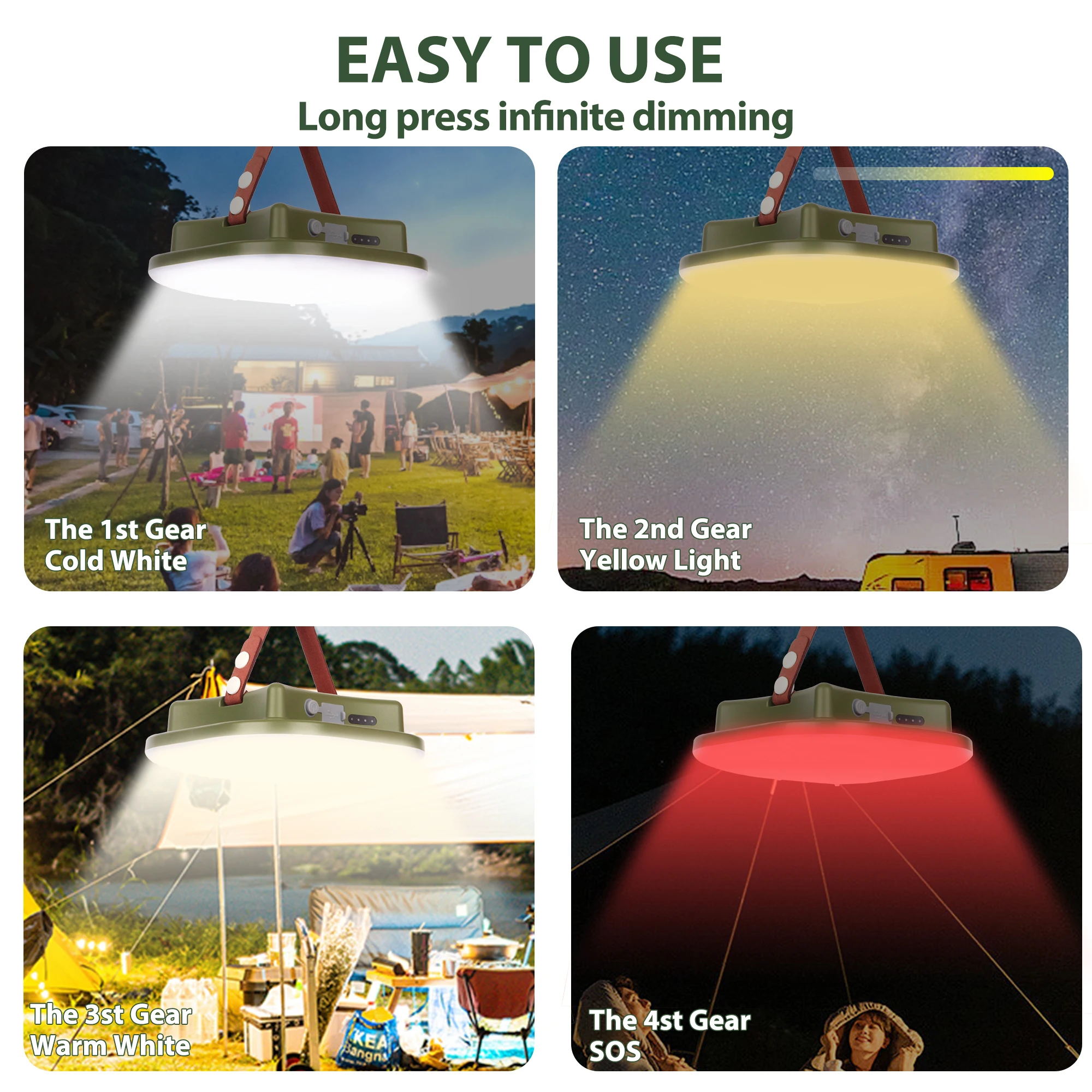 إضاءة موزايلايت-إضاءة تخييم LED قوية قابلة لإعادة الشحن ، تكبير مغناطيسي ، شعلة محمولة ، ضوء خيمة ، صيانة أعمال الطوارئ ، mah ، 80W