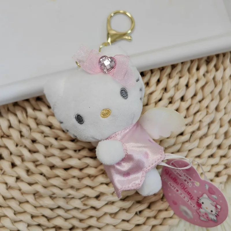 Olá kitty anjo enfermeira brinquedos de pelúcia kawaii chaveiro telescópico mochila pingente acessórios meninas festival tema presentes