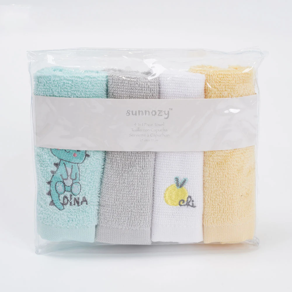 4 Pcs Baby Cotton Towel Infant Hand Face Washcloth Handkerchief 25*25cm Multi-use Feeding Bib Burp Cloth Saliva Towels