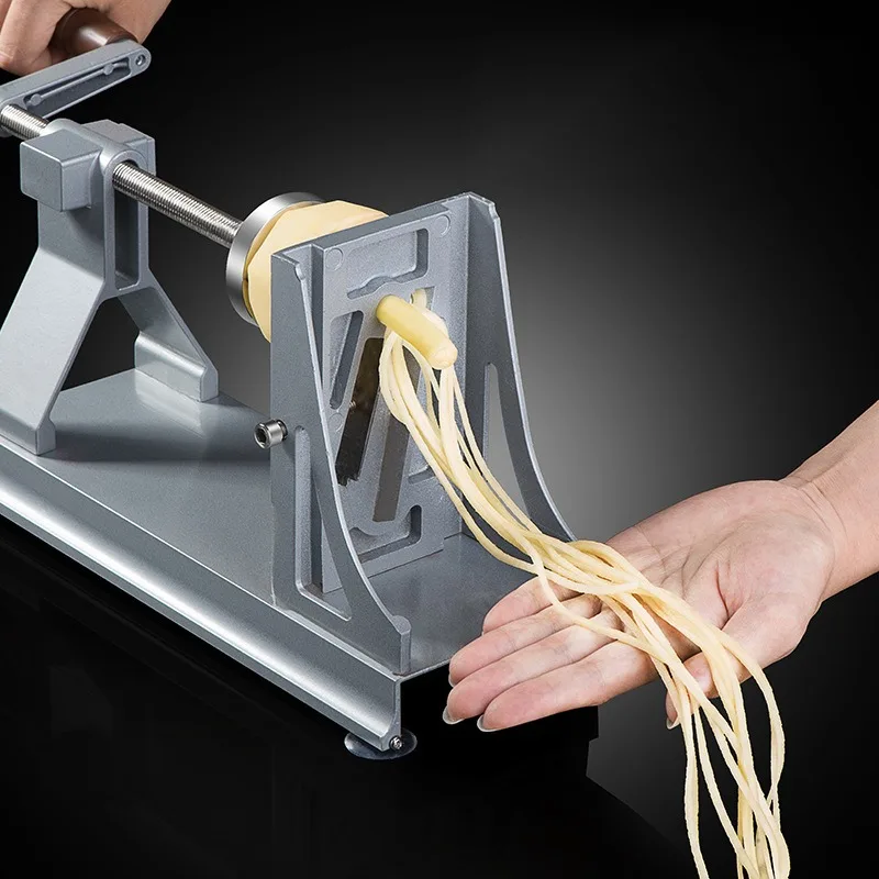Hand Crank Desktop Spiral Vegetable Slicer Replaceable Blade Molds Create Continuous Chips & Long Shreds for Root Vegetables