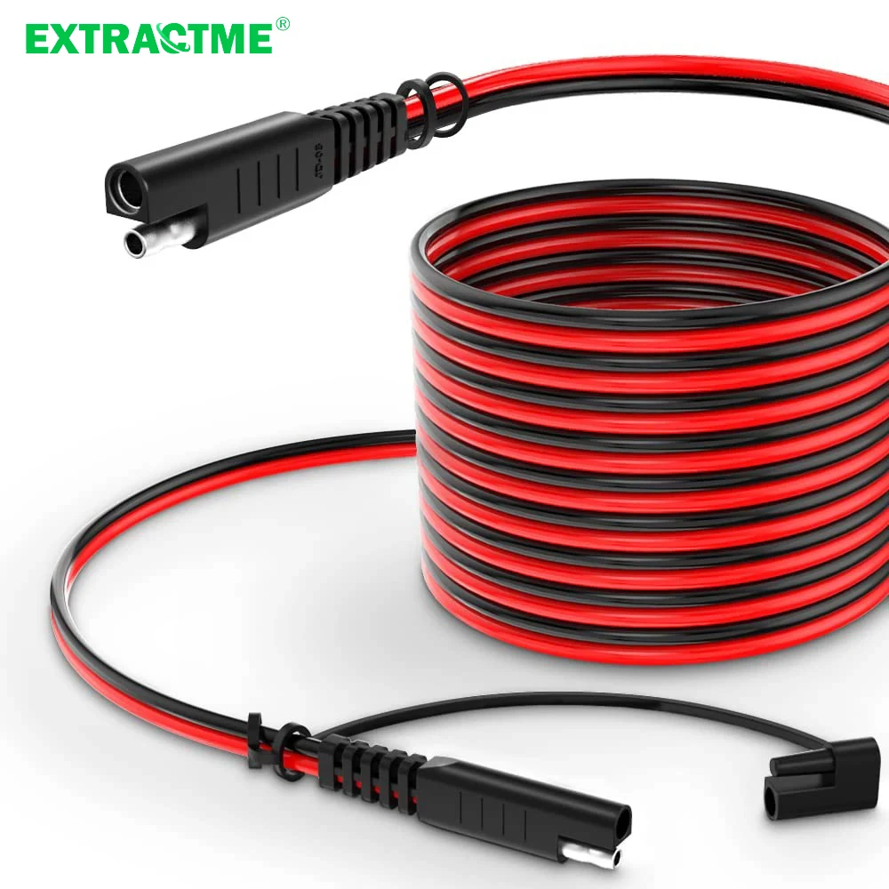 Extractme-Cable de extensión SAE a SAE, 14AWG, conector de alimentación SAE para coche, RV, motocicleta, Panel Solar, enchufe SAE, Cable de carga de