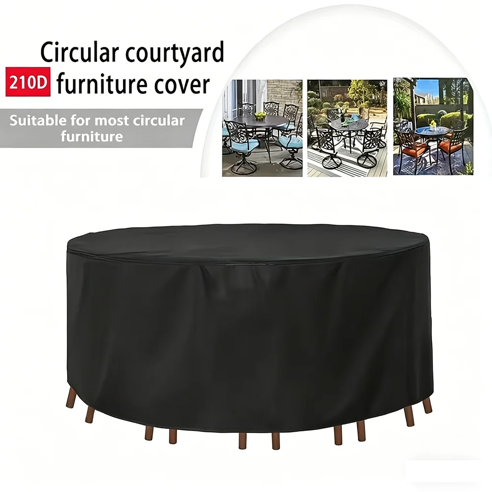Outdoor Furniture Fabric Waterproof - Wodoodporny okrągły pokrowiec na stół z