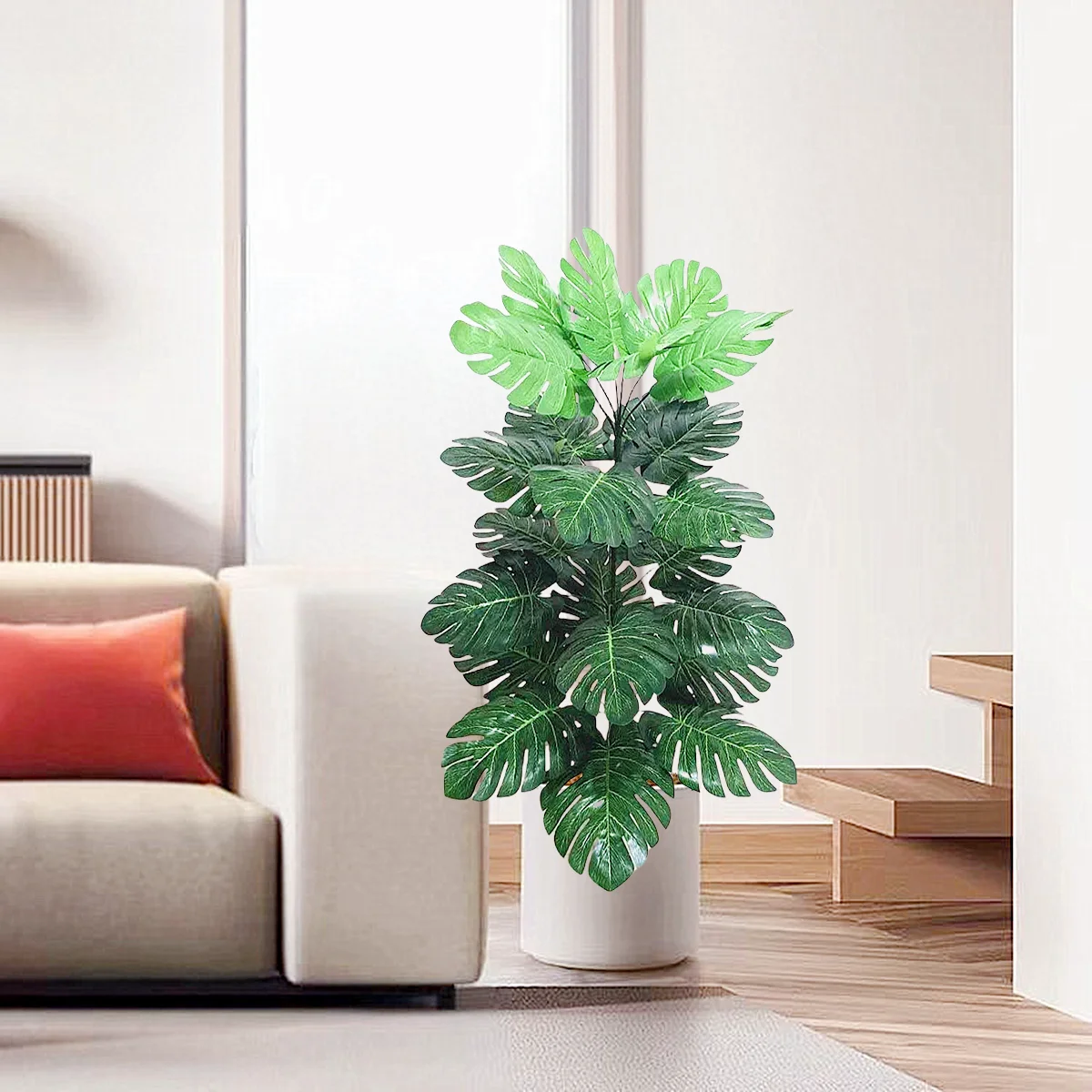 

Artificial Decorative Plants Large Plastic Palm Tree Tropical Turtle Leaf Fake Flower Hotel Office New Year Home Deco Accessori