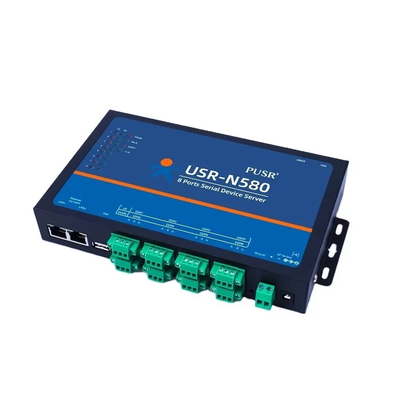 

USR-N580 8 портов RS485, конвертер последовательных интерфейсов в Ethernet с поддержкой SSL/TLS, шлюз Modbus с 2 портами RJ45