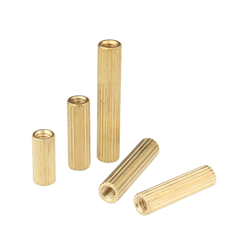 M2 Brass Round Knurl Female Threaded Pillar PCB Motherboard Spacer Hollow Bolt Screw Nut Brass Round Standoff Spacer