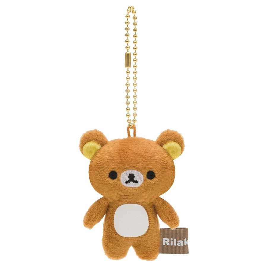 Rilakkuma Korilakkuma Mini Plush Keychain Mascot Charm Key Chain Kawaii Cute Bag Keychains Keyring Keyholder Screen Cleaner