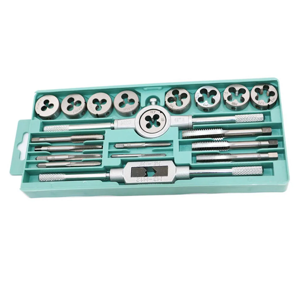 

Wrench 20pcs Hand Tools Metric Taps And Dies Set M3-M12 Screw Thread & Tapping Wrench Workshop Equipment Tap Hand Tools Set