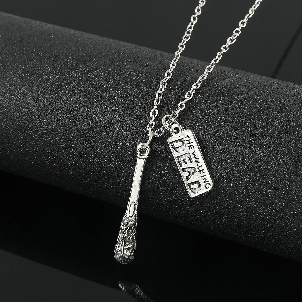 

Walking Dead Series Baseball Pendant Necklace - Punk Fashion Accessory for Men & Women Ideal Gift for Fans