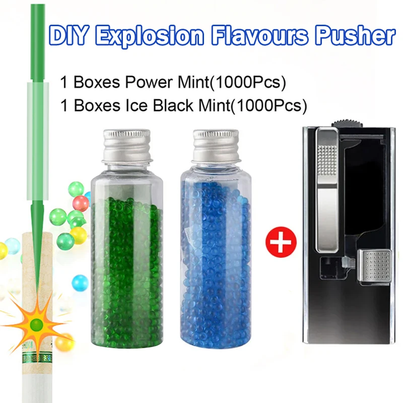 

DIY Portable mini Smoking flavours Capsule Pops 2000PCS Beads with Push box Pusher Cigarette Mix Fruit Menthol taste Burst Balls