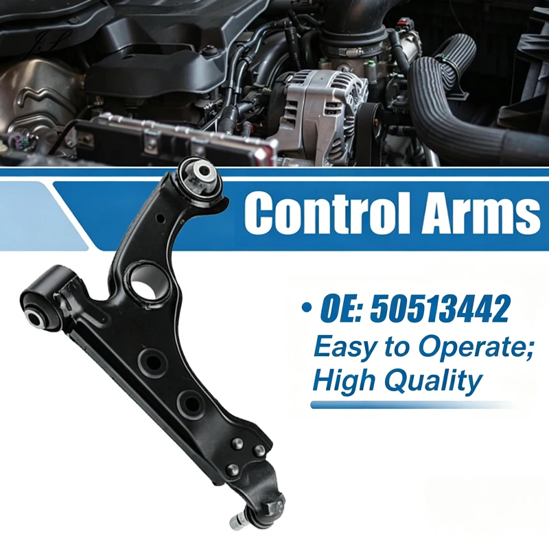 Brazo de control de suspensión delantera inferior para coche 51895366 para Fiat Grande Punto Qubo, Citroën Nemo, Peugeot Bipper, piezas de suspensión, negro