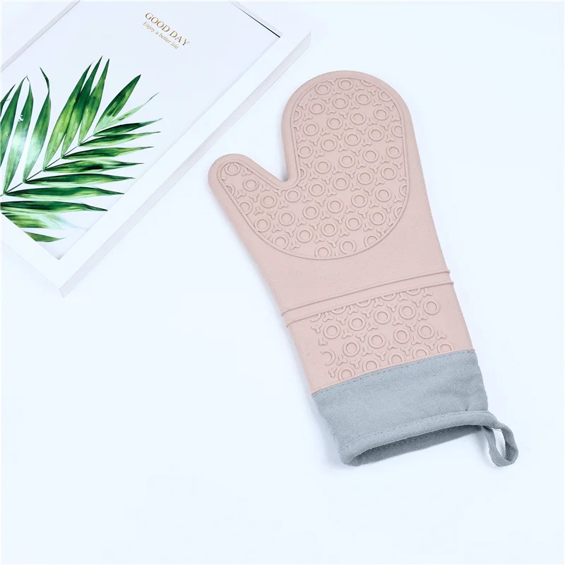 Heat Resistant Silicon BBQ Glove-Oven Mitt-Kitchen Cooking Glove With Finger-Household Gloves For Cooking Baking